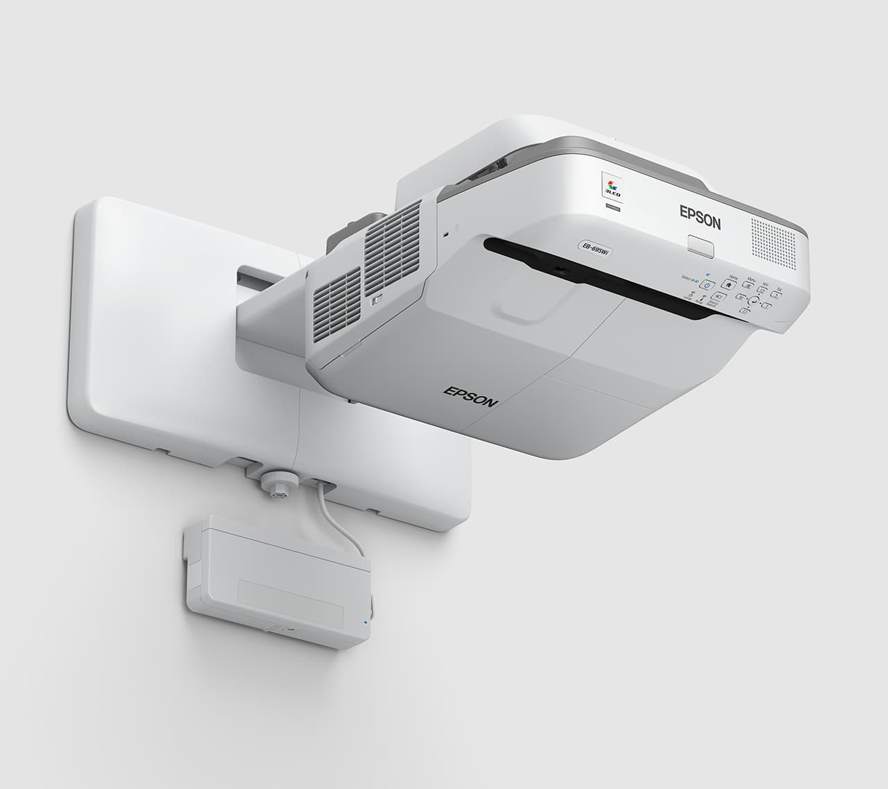Проектор Epson EB-695Wi — на настенном кронштейне, вид справа